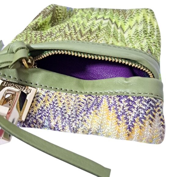 Missoni Women's Green Multi Leather Trim Small Coin Purse - Picture 3 of 9